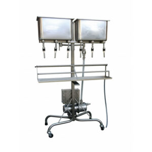 afvultoestel inox+pomp+niv.contr. 6 bekken olie